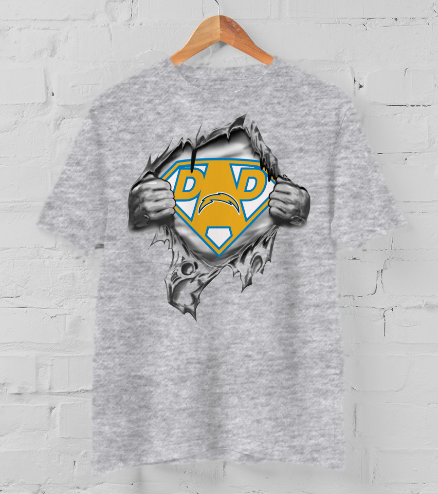 Los Angeles Chargers Super Dad Shield T-Shirt