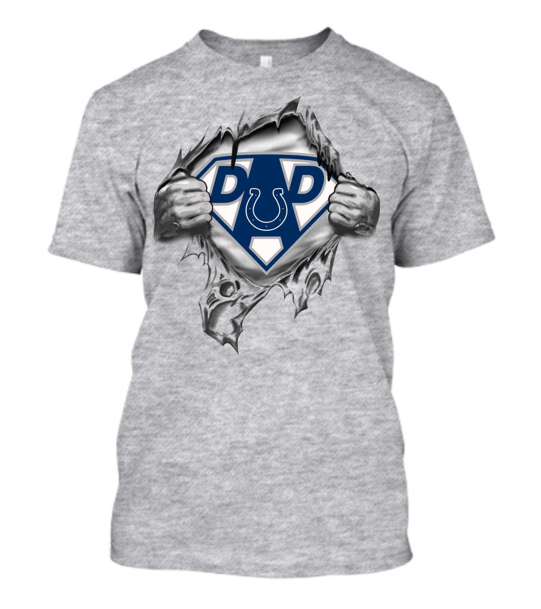 Indianapolis Colts Super Dad Emblem With Horseshoe T-Shirt