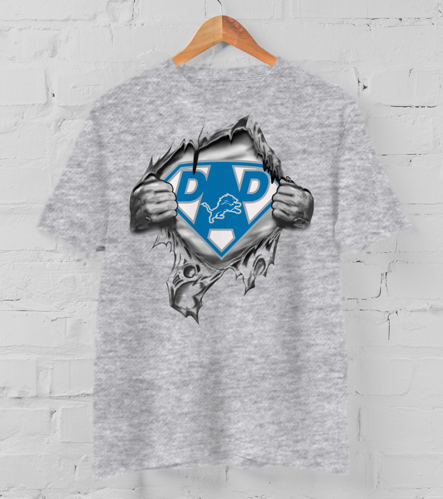 Detroit Lions Dad Super Hero T-Shirt
