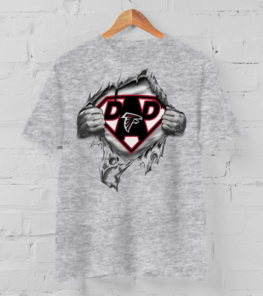 Atlanta Falcons Dad Superhero Emblem Rip T-Shirt