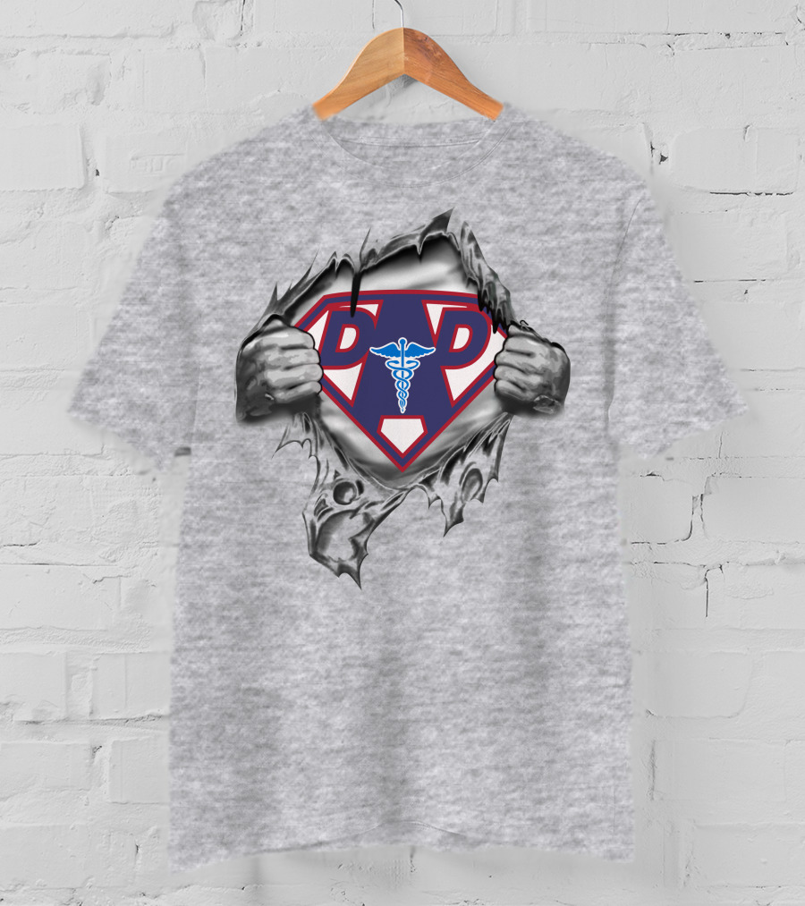 Medical Super Dad Logo With Caduceus Symbol T-Shirt