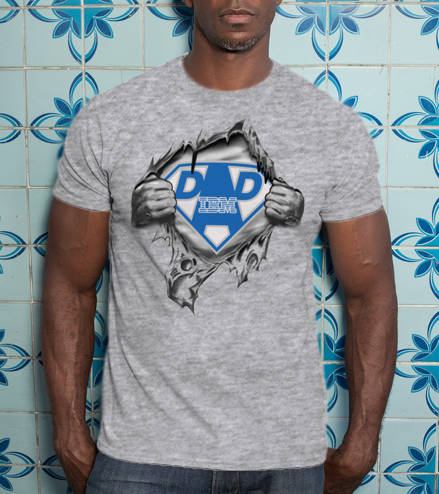 Ibm Super Dad Logo Superman Chest T-Shirt
