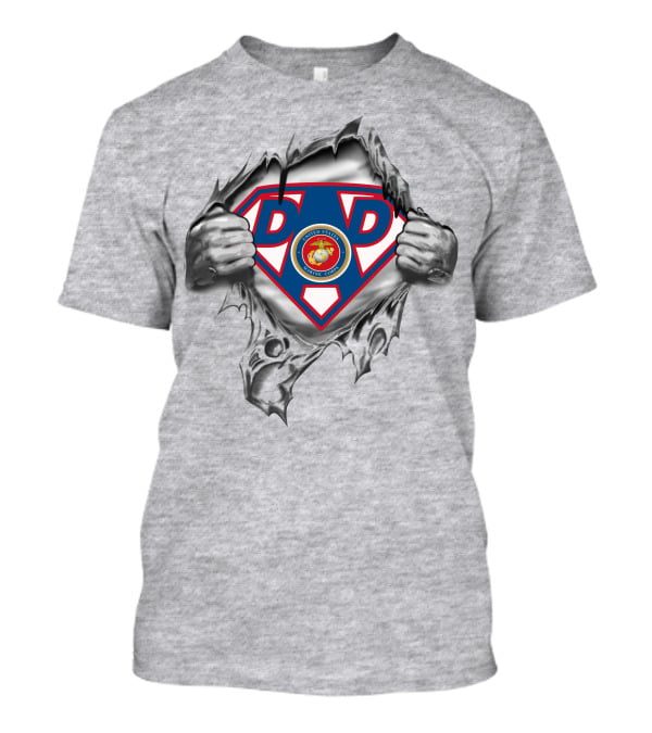 Us Marine Corps Super Dad Superman Style T-Shirt