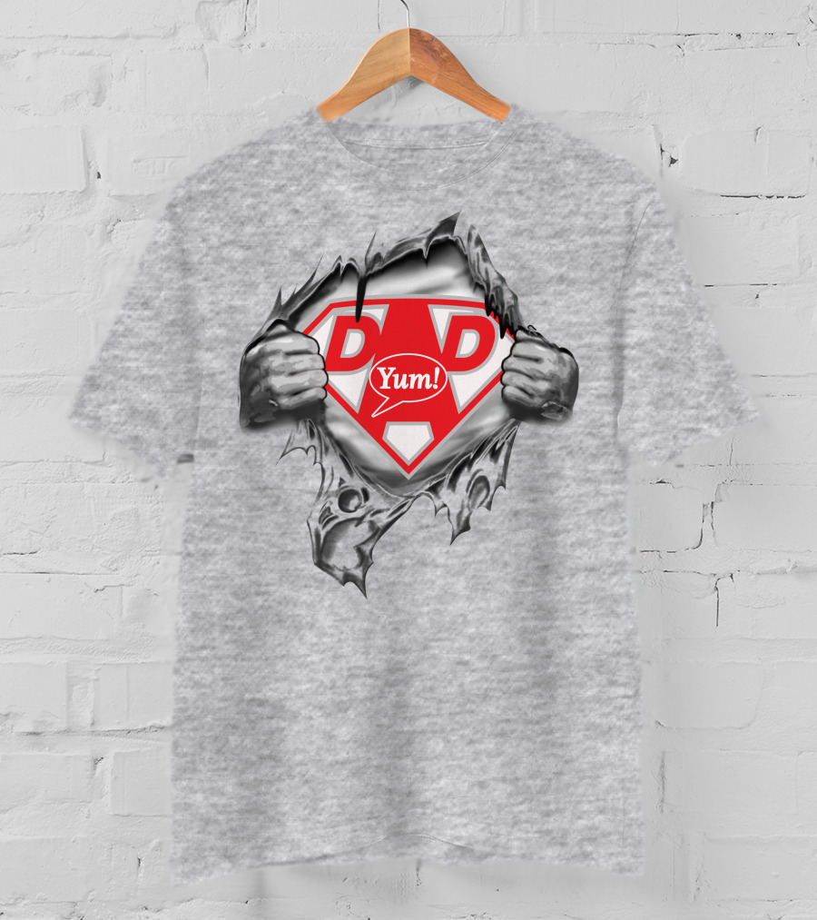 Super Dad Yum Emblem Ripped T-Shirt