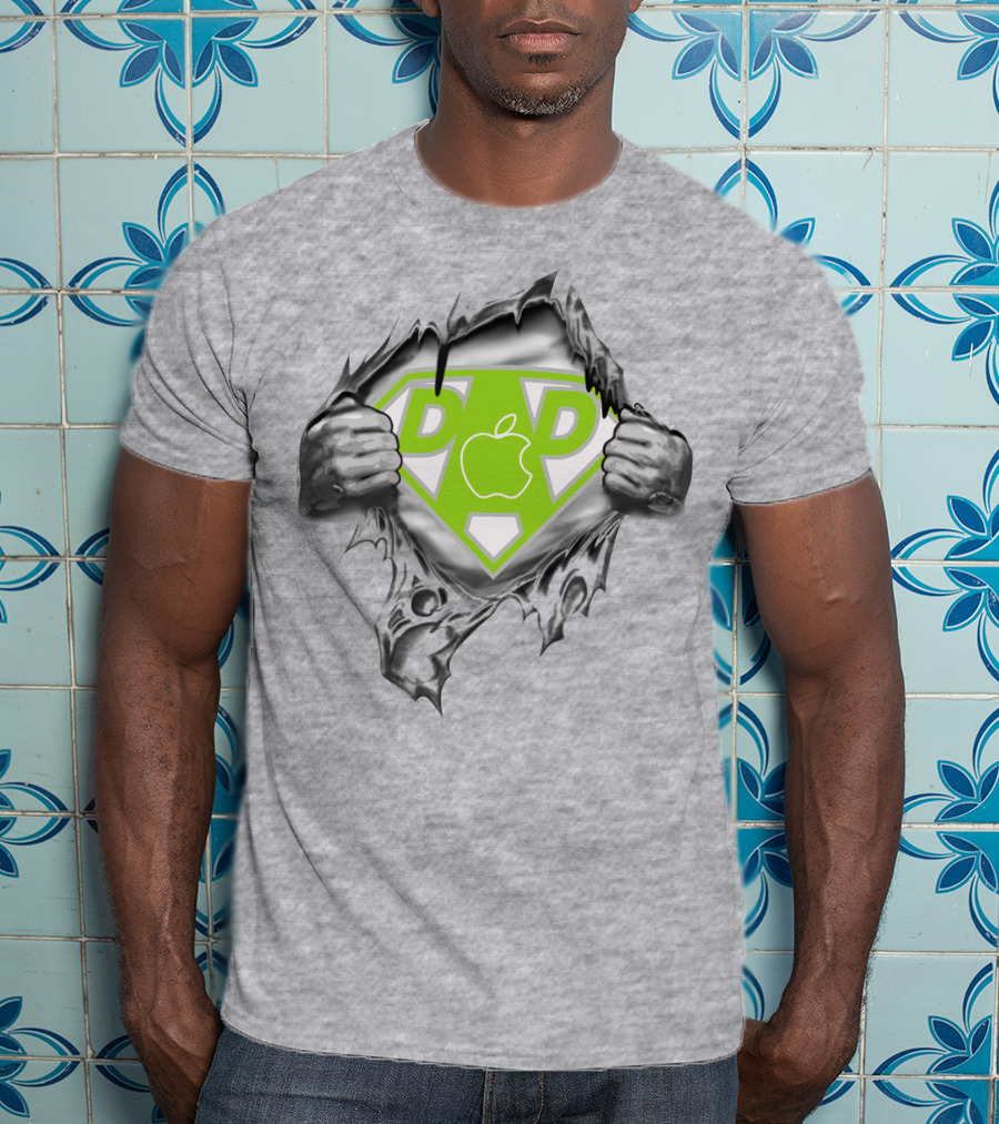 Super Dad Apple Logo Hero 419 T-Shirt