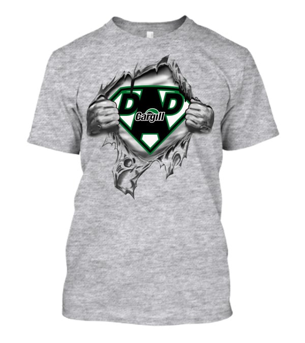 Cargill Super Dad Shield With Torn Design And Hands T-Shirt