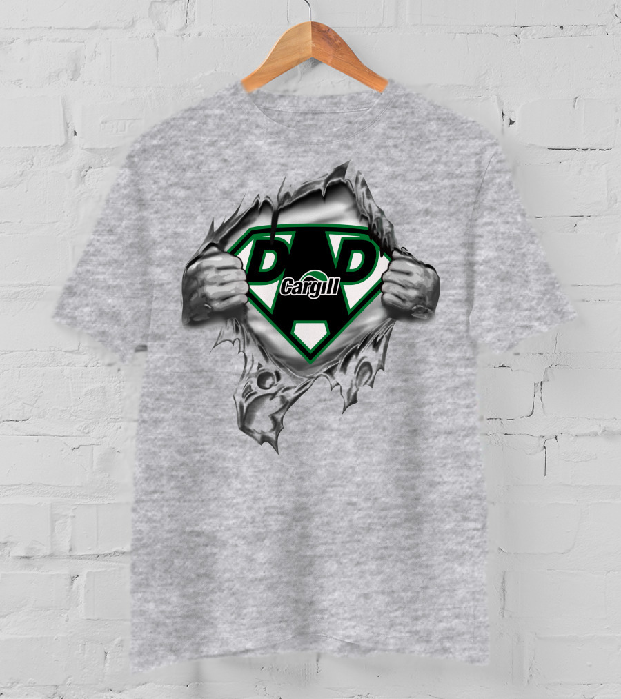 Cargill Super Dad Shield With Torn Design And Hands T-Shirt