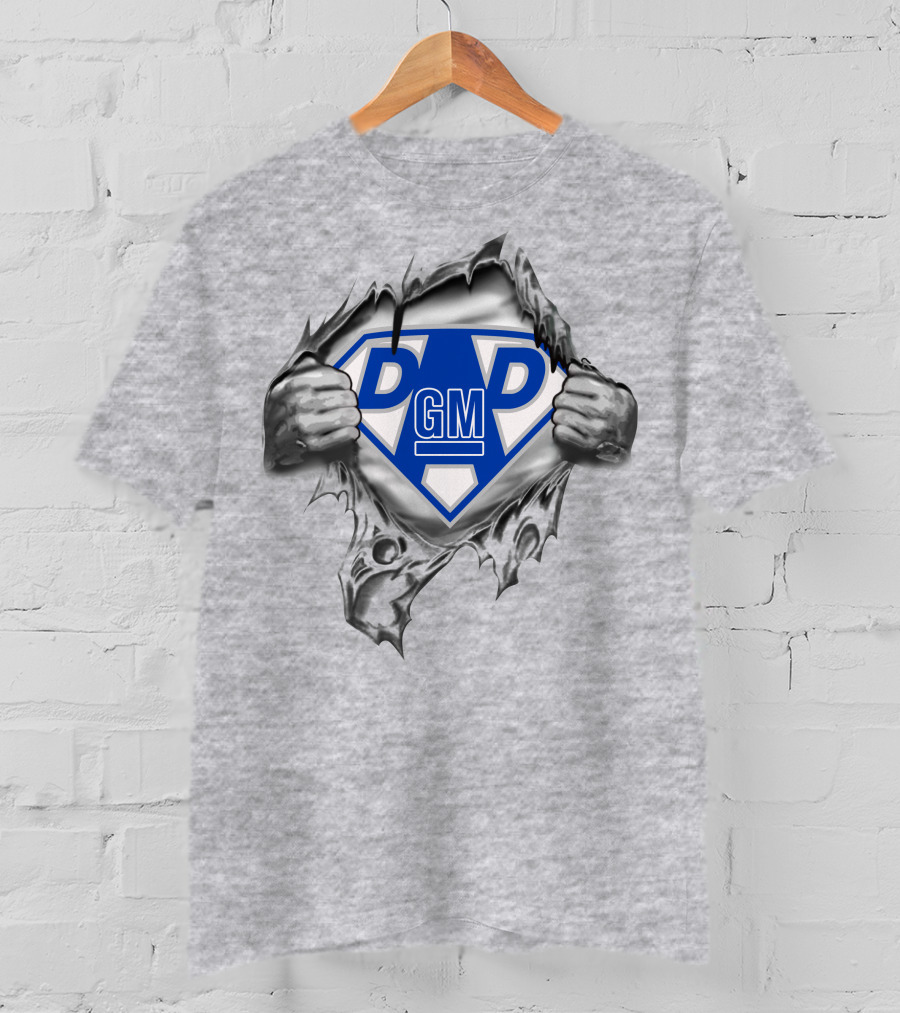 General Motors Super Dad Dgm Emblem And Torn T-Shirt