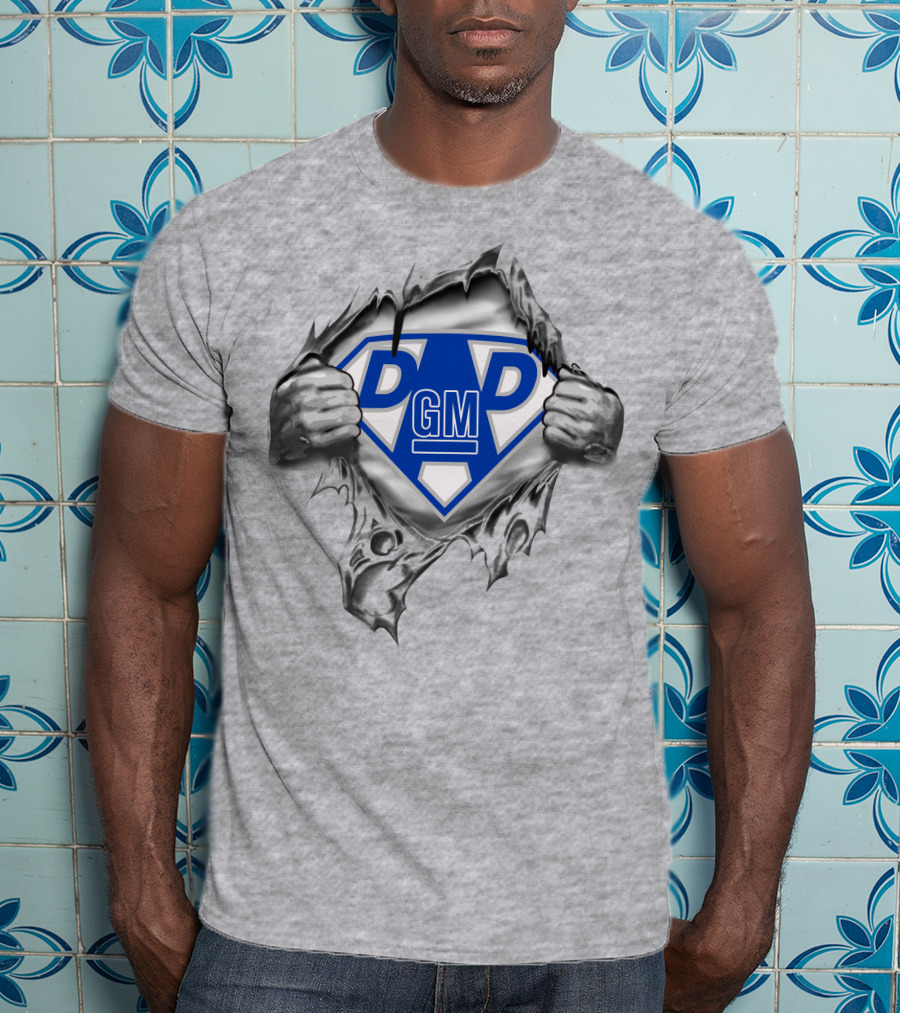 General Motors Super Dad Dgm Emblem And Torn T-Shirt