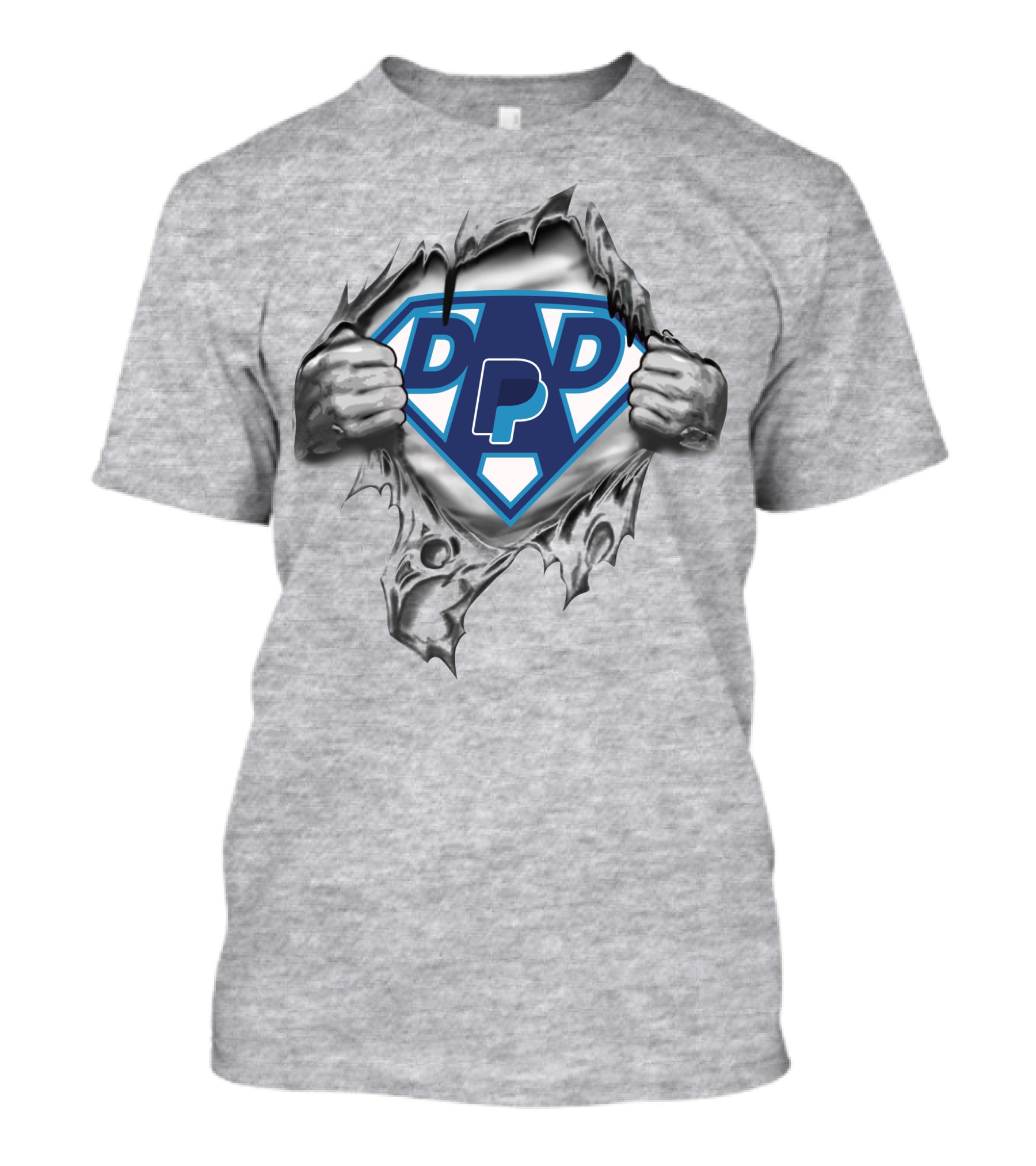 Paypal Super Dad Logo Hands Ripping Open T-Shirt