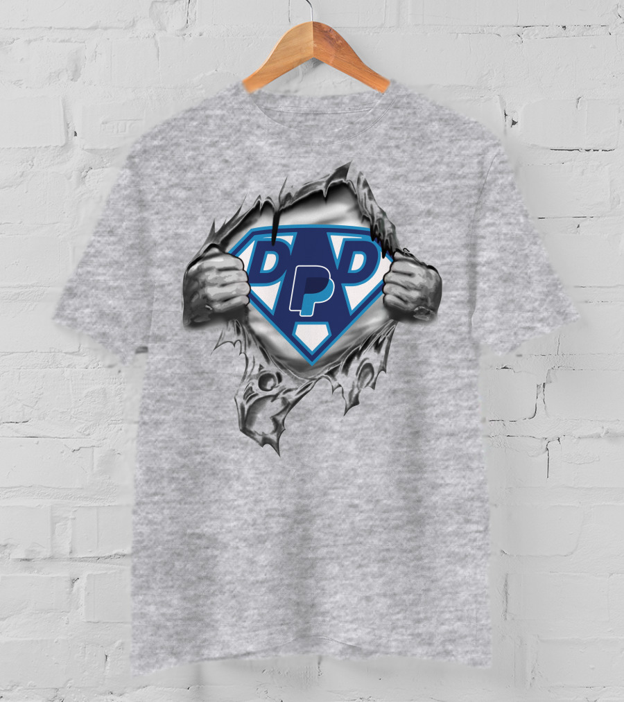 Paypal Super Dad Logo Hands Ripping Open T-Shirt
