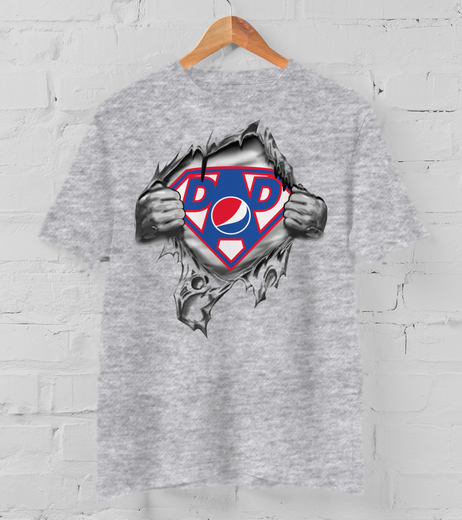 Pepsi Super Dad Shield Emblem Logo With Torn T-Shirt