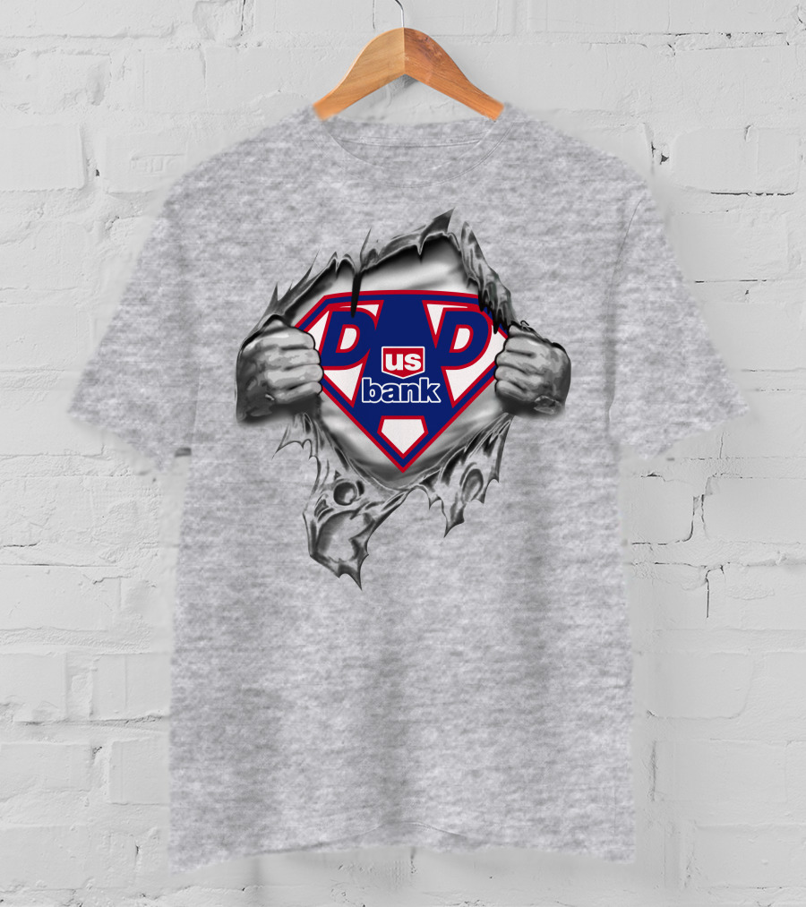 Us Bank Super Dad Symbol With Ripped Hands T-Shirt