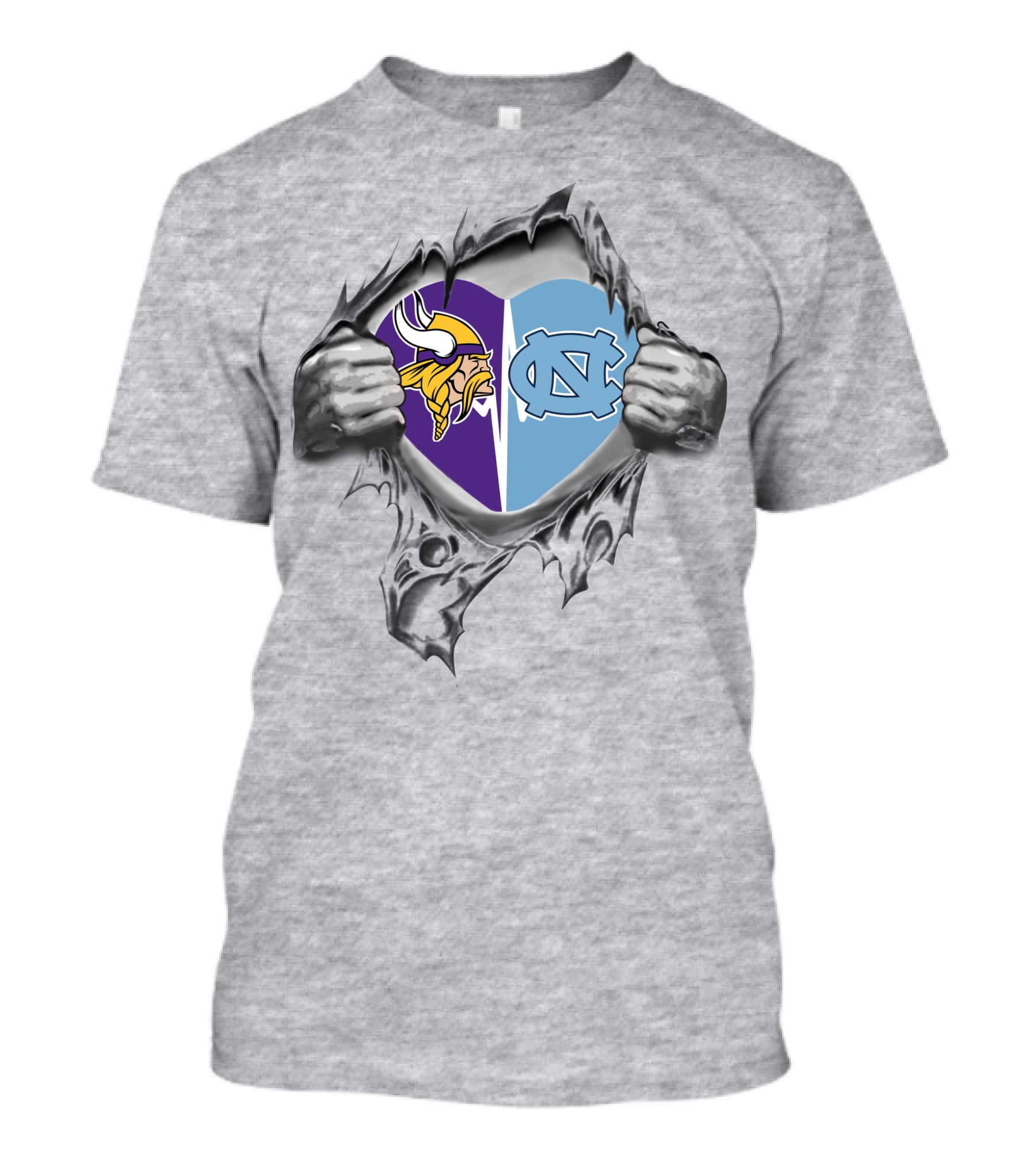 Minnesota Vikings North Carolina Tar Heels Heart T-Shirt