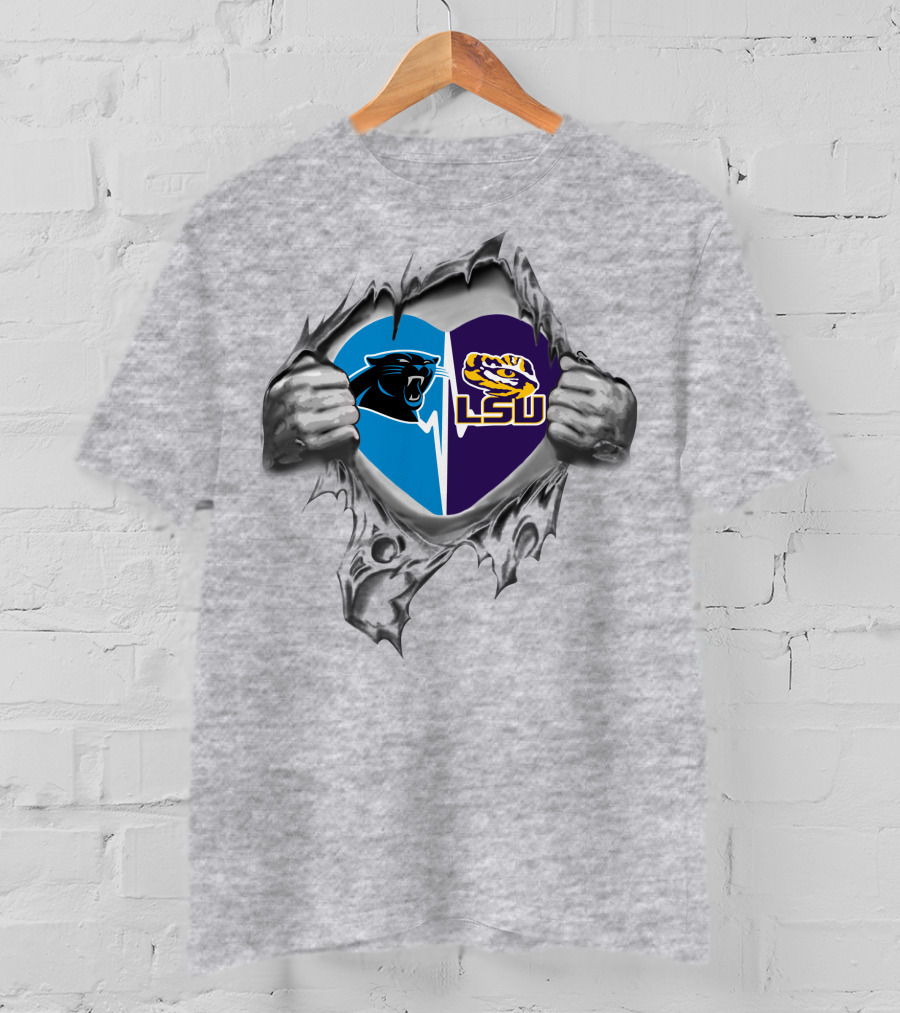 Panthers Lsu Tigers Heart T-Shirt