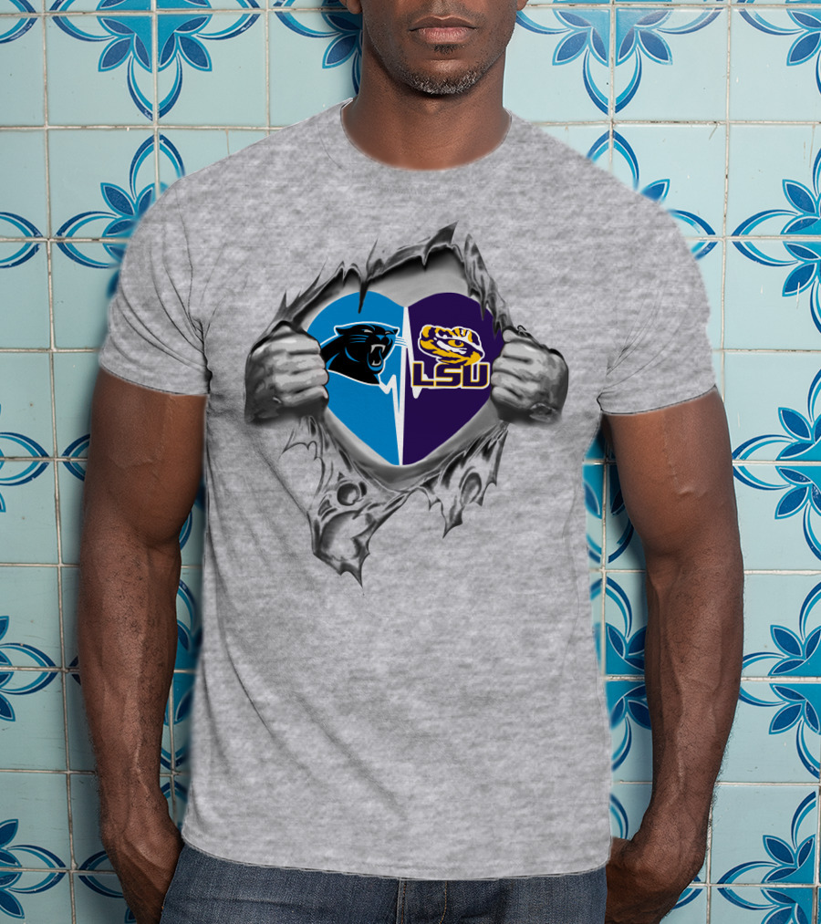 Panthers Lsu Tigers Heart T-Shirt