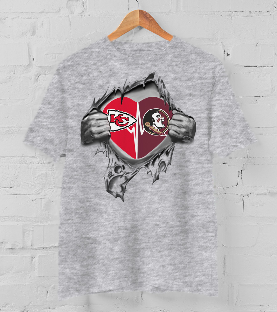 Chiefs Florida State Seminoles Heartbeat Passion T-Shirt