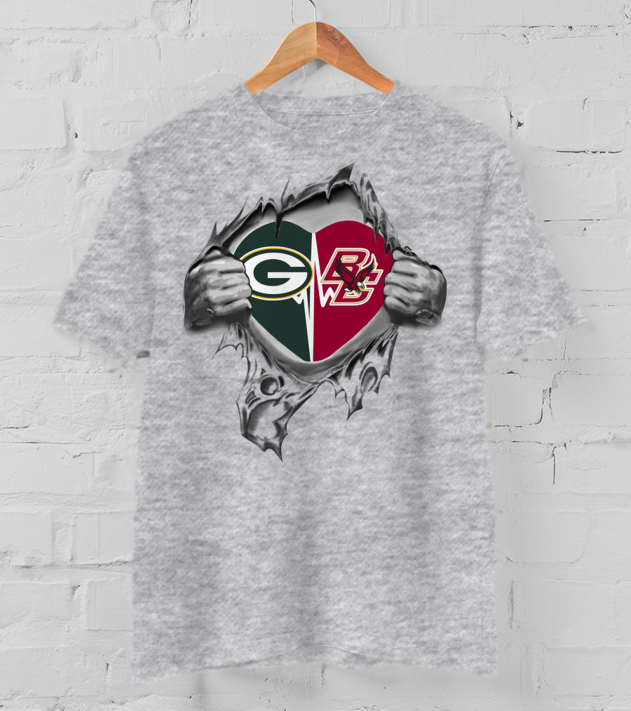 Packers Green Bay Boston College Eagles Heart T-Shirt