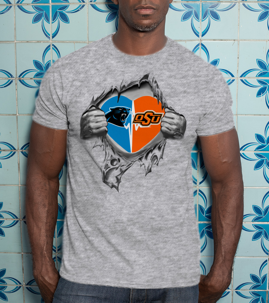 Panthers Oklahoma State Cowboys Heart T-Shirt
