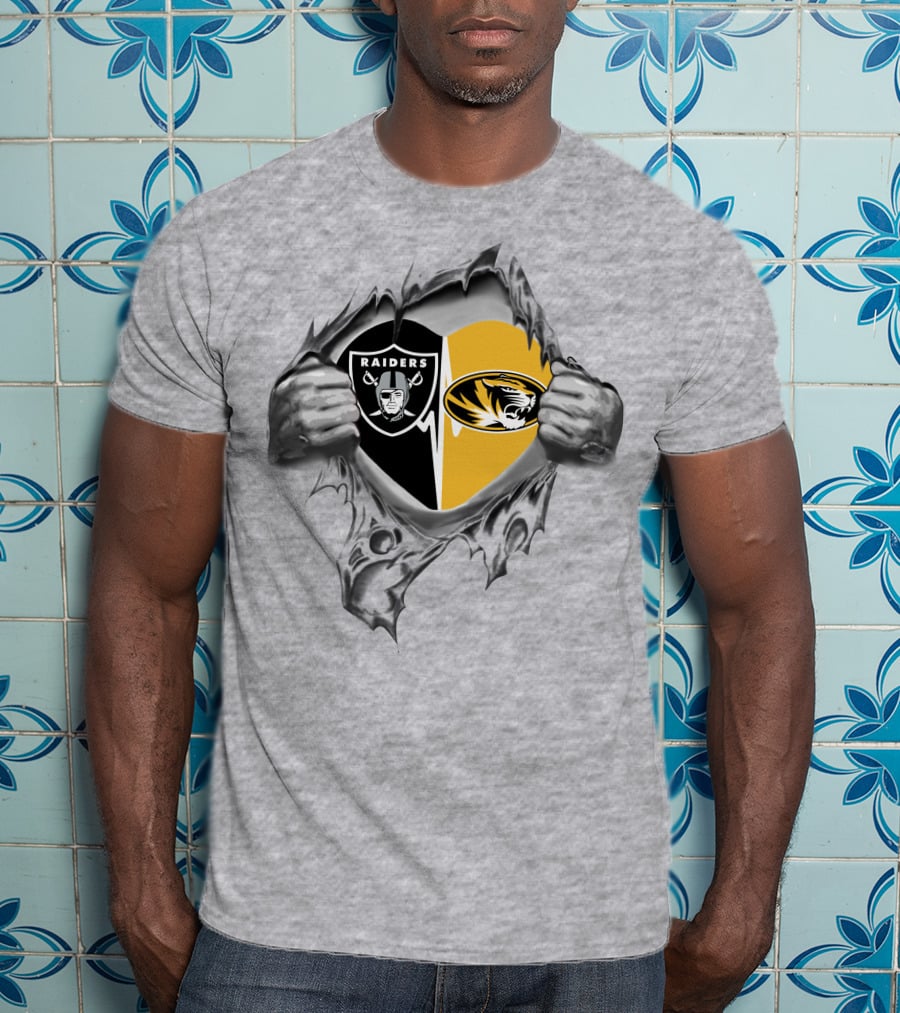 Raiders Missouri Tigers Heart Football Fan Passion T-Shirt