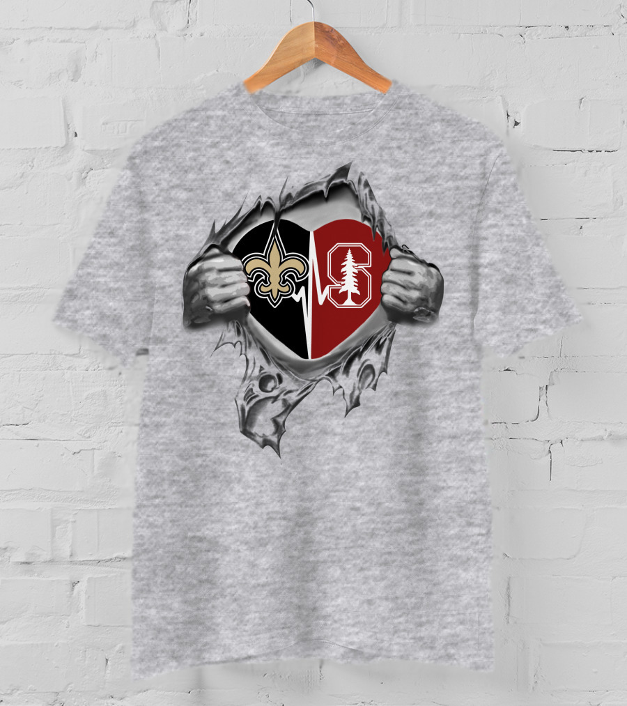 Saints Stanford Cardinal Heart Fusion T-Shirt