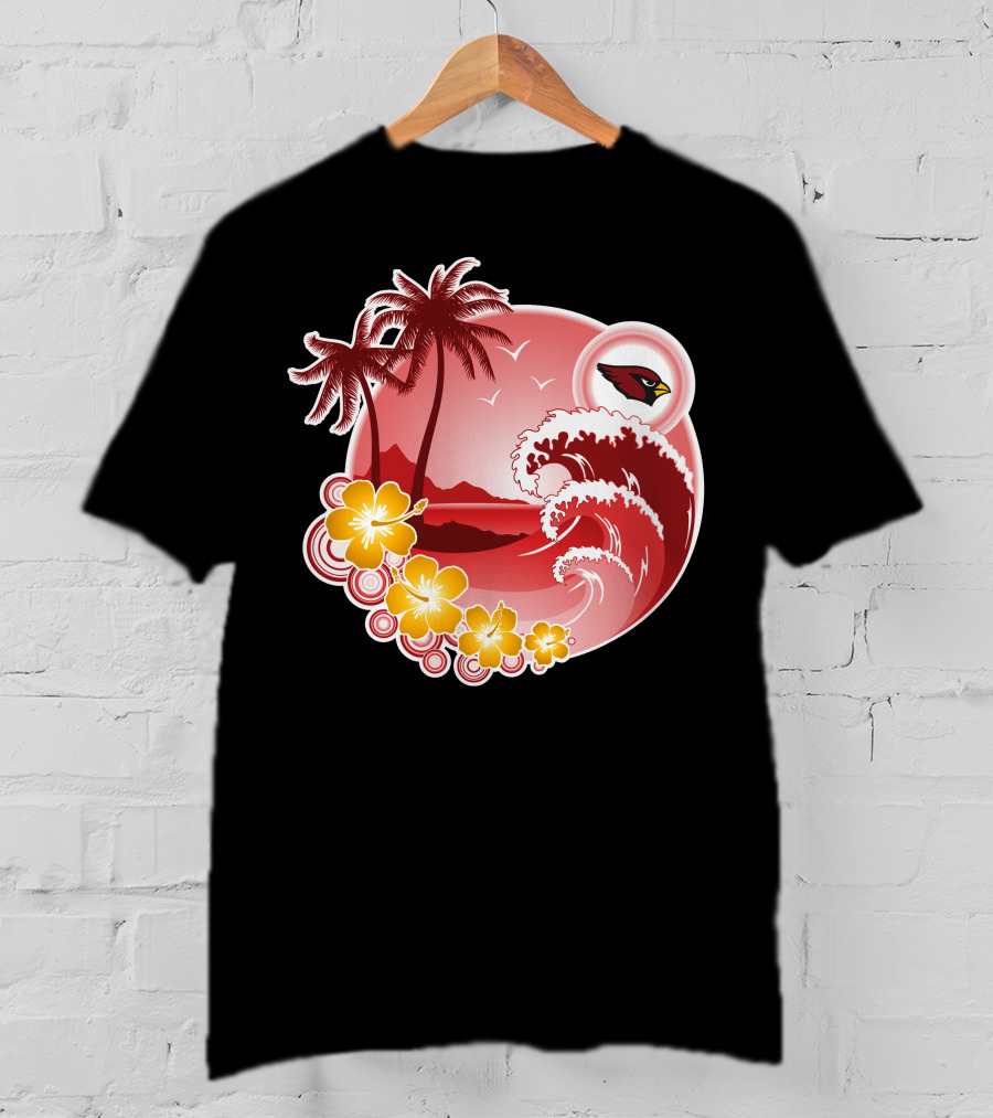 Arizona Cardinals Tropical Holiday Paradise Scene T-Shirt