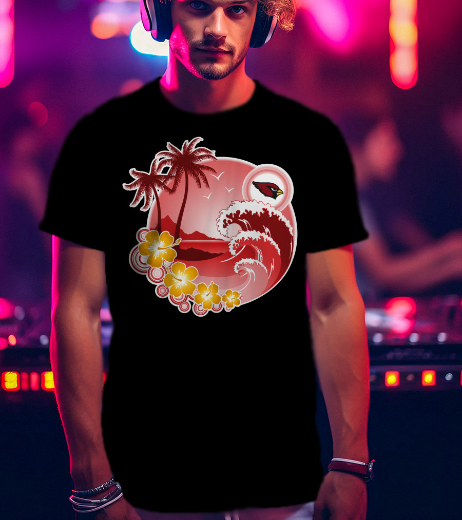 Arizona Cardinals Tropical Holiday Paradise Scene T-Shirt