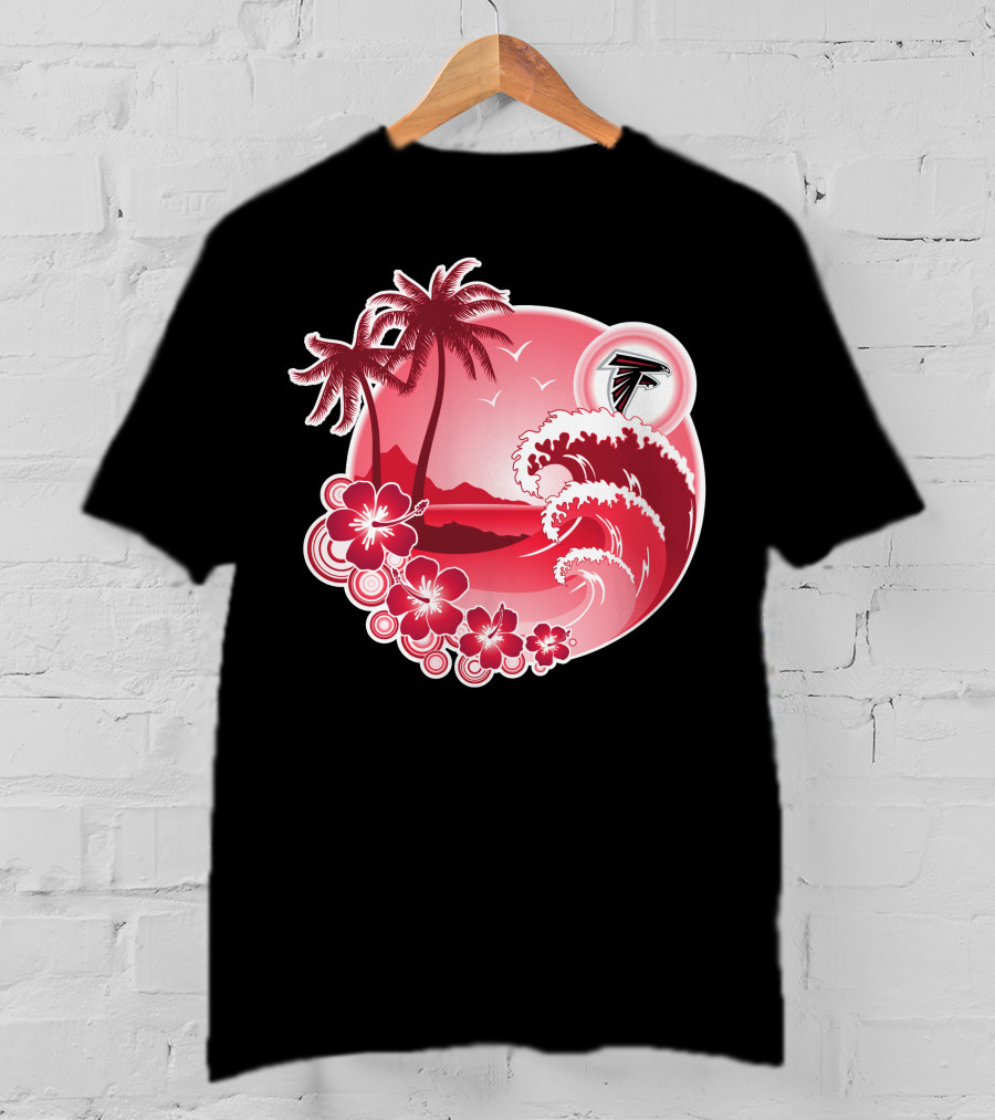 Atlanta Falcons Tropical Holiday Wave Scene T-Shirt