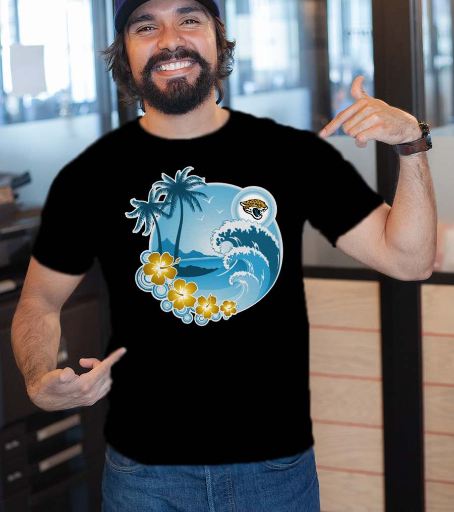 Jacksonville Jaguars Tropical Beach Holiday Wave Scene T-Shirt