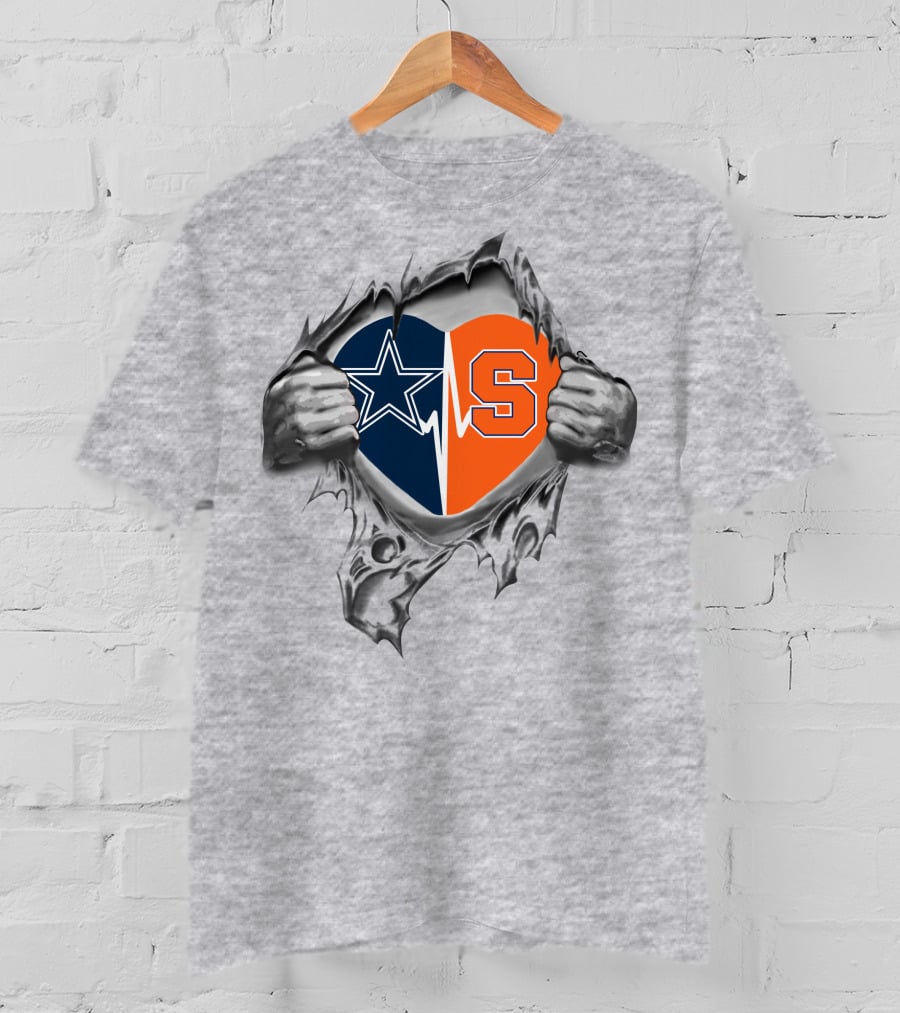 Cowboys Syracuse Orange Heart Logo Fusion T-Shirt