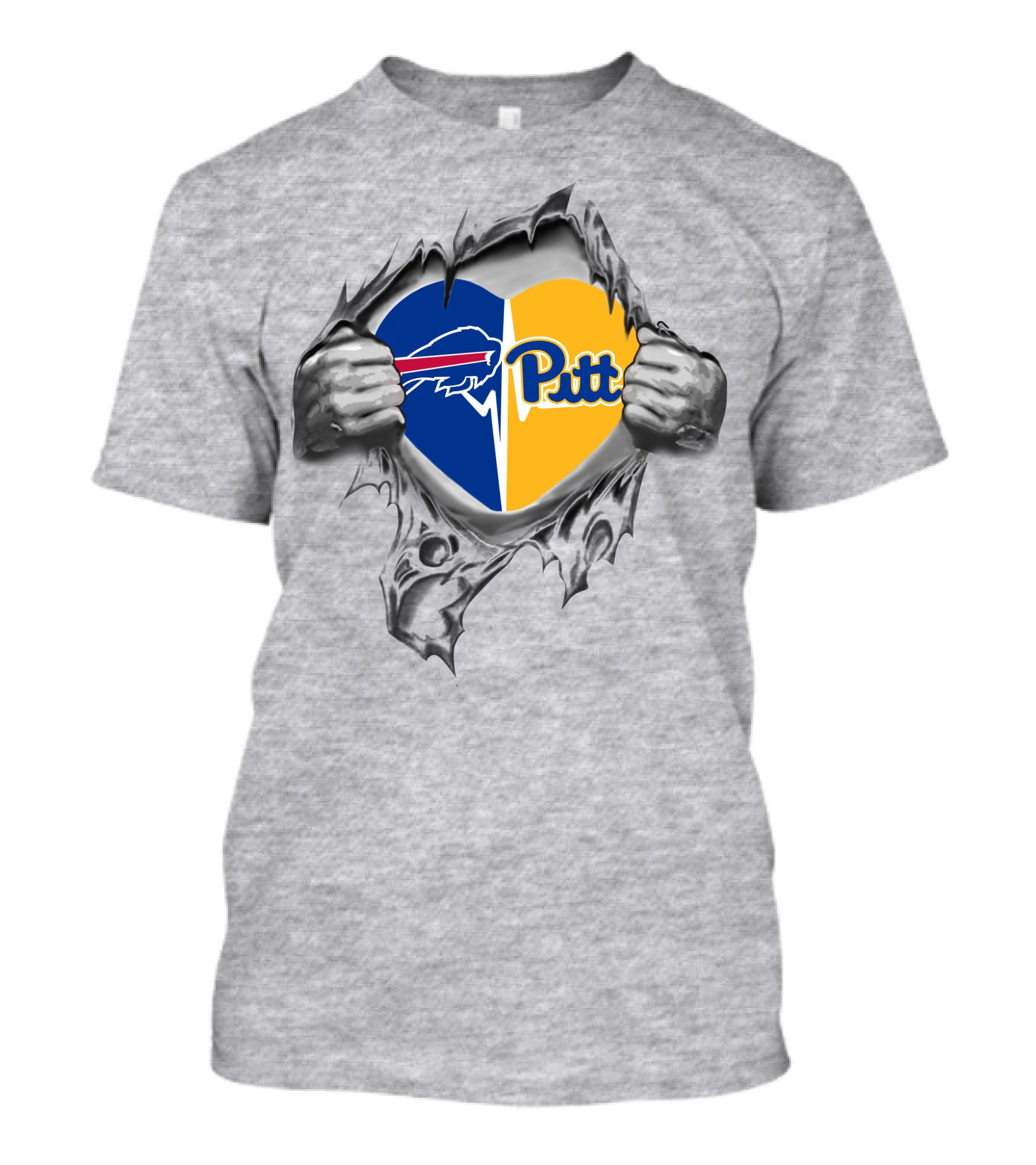Buffalo Bills And Pittsburgh Panthers Heart T-Shirt