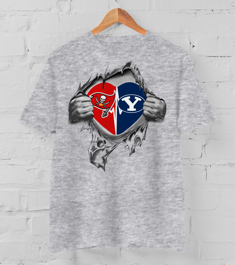 Buccaneers Byu Cougars Heartbeat Passion T-Shirt