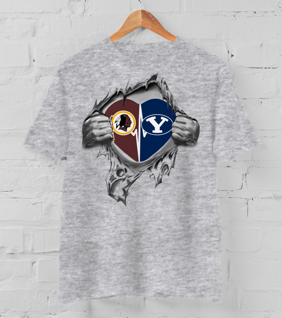 Redskins Byu Cougars Heart Pullover T-Shirt