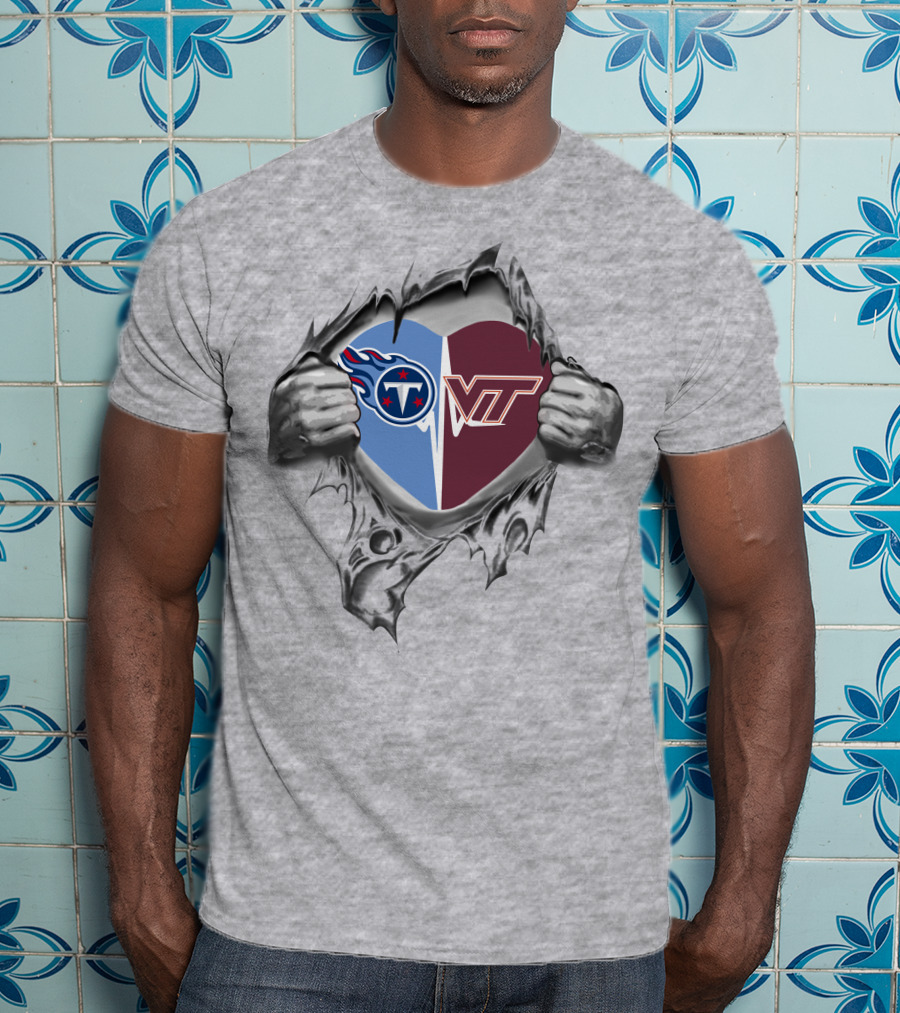 Titans Vt Hokies Heart T-Shirt