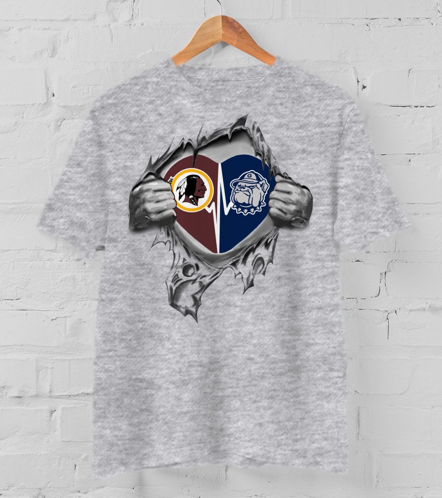 Georgetown Hoyas Redskins Heartbeat Loyalty T-Shirt