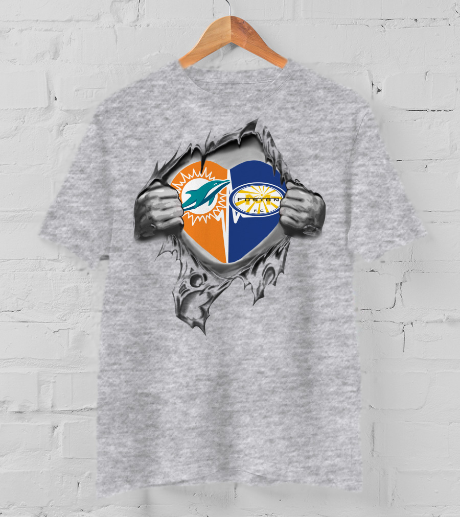 Miami Dolphins Fusion F.c. Heart In My Heart 26 Dolphins T-Shirt