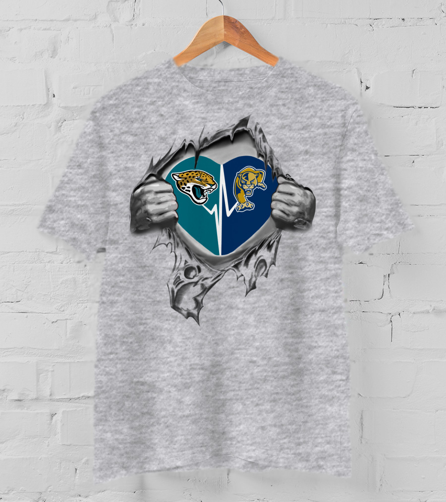 Jaguars Florida Intl Golden Panthers Heartbeat T-Shirt