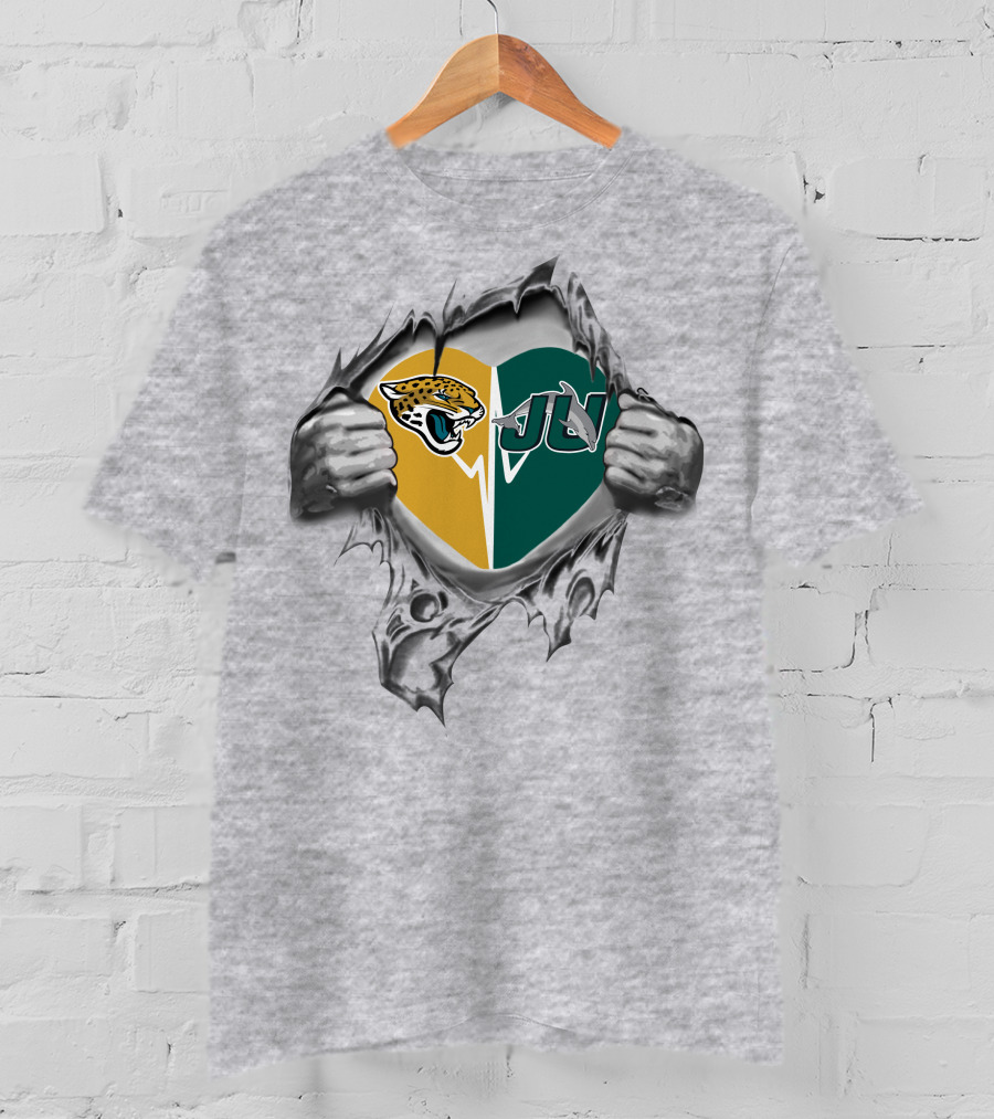 Jaguars Jacksonville Dolphins It's In My Heart Usa Football Basketball Fan Pride T-Shirt