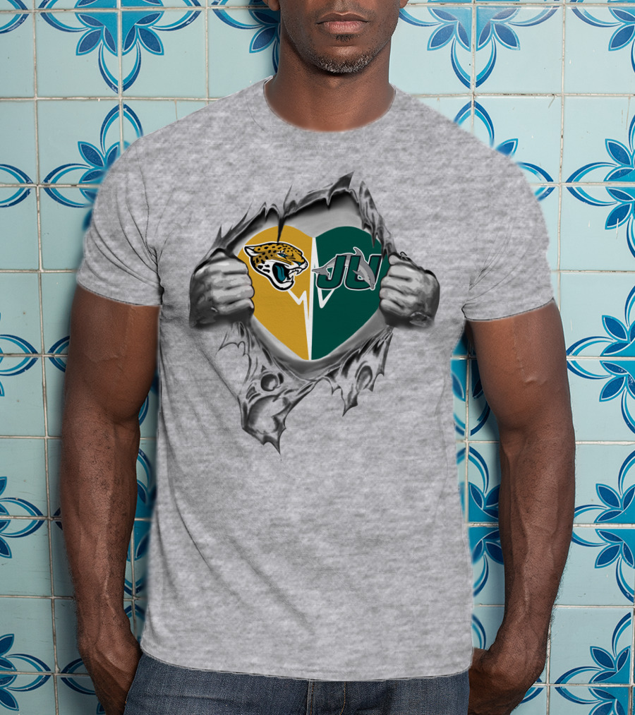 Jaguars Jacksonville Dolphins It's In My Heart Usa Football Basketball Fan Pride T-Shirt