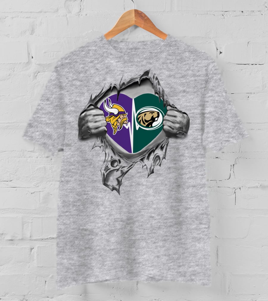Vikings Bemidji St Beavers Heart T-Shirt