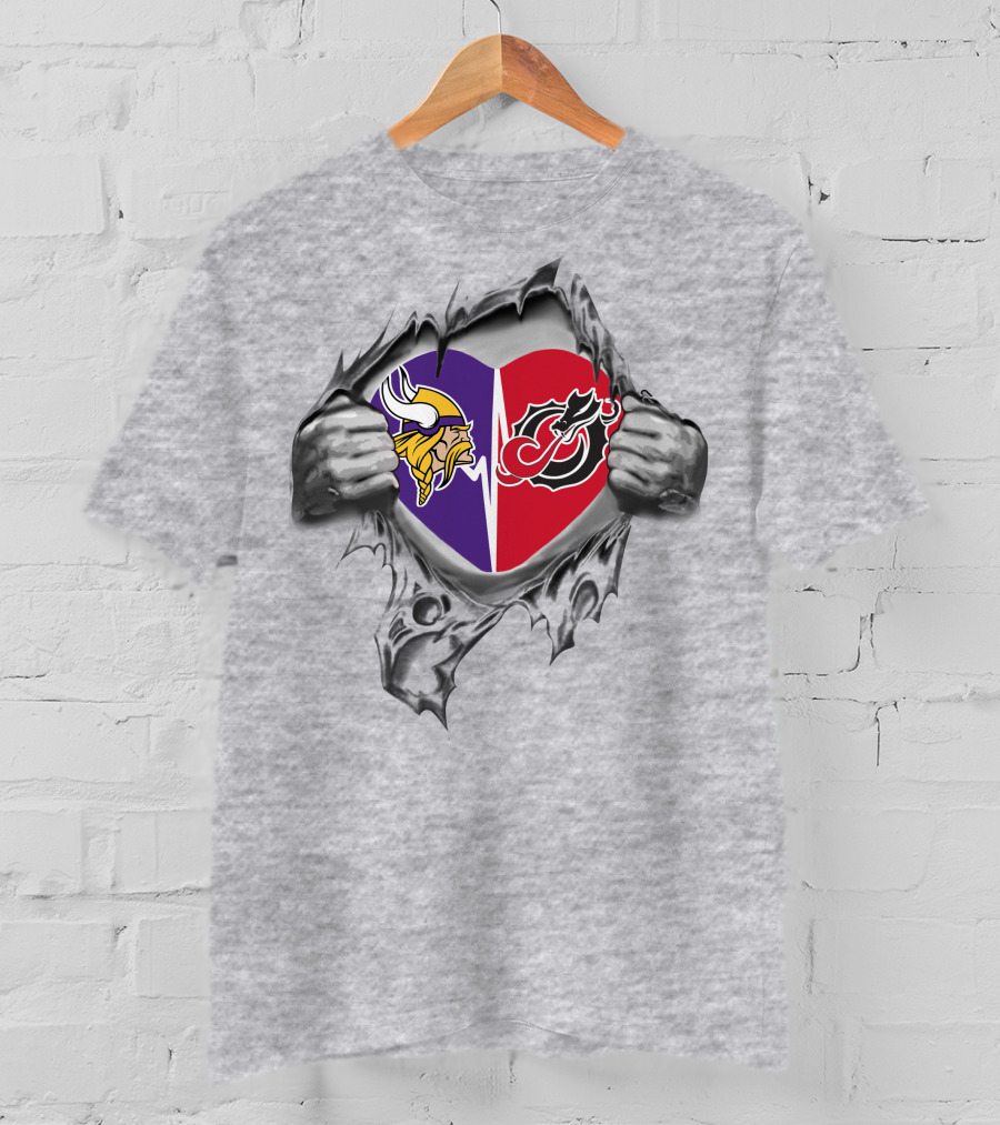 Minnesota Vikings Moorhead State Dragons Heart T-Shirt