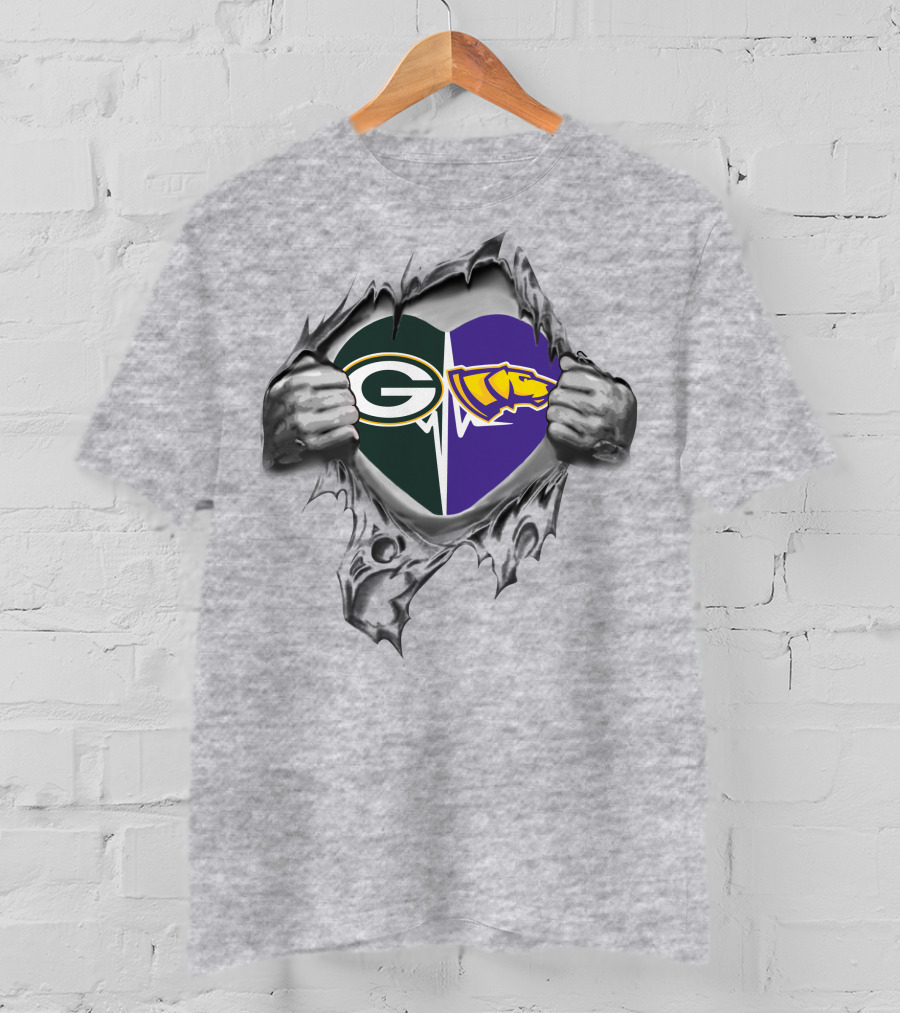 Green Bay Packers Stevens Point Pointers It's In My Heart T-Shirt