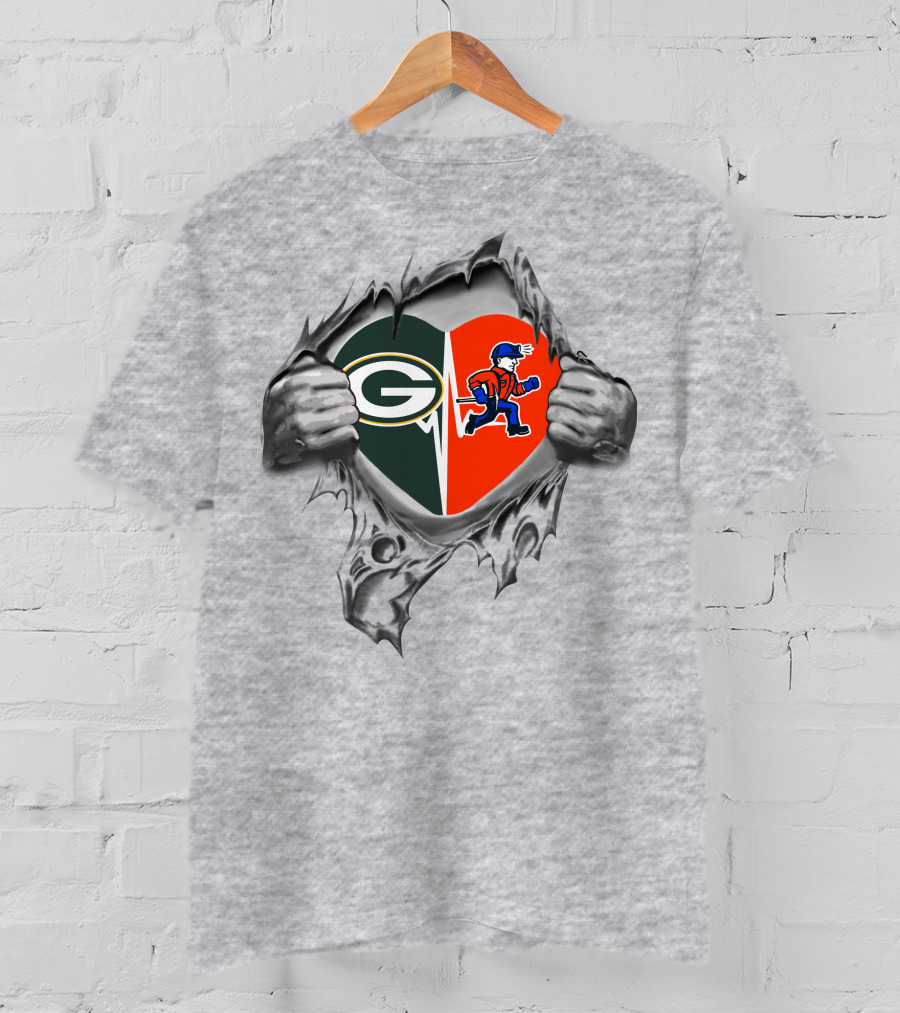 Packers Platteville Pioneers Heart Tearing Symbol T-Shirt