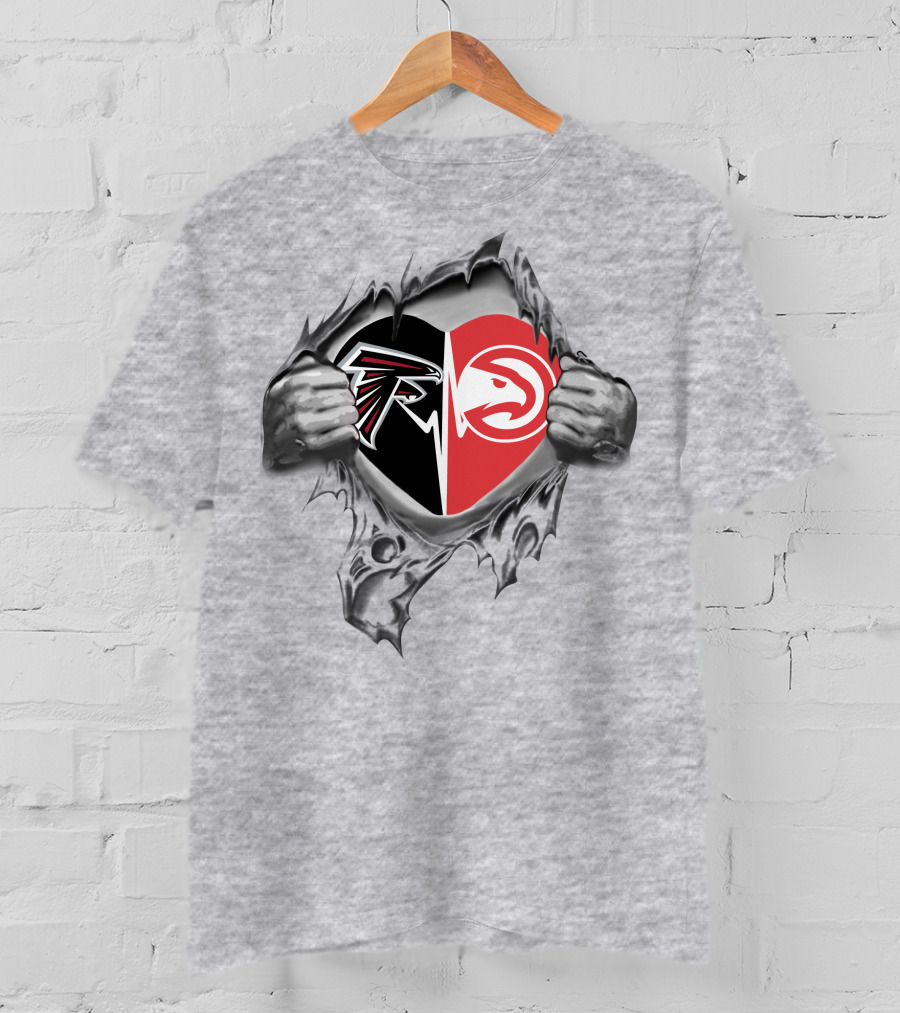 Atlanta Falcons And Hawks Heart It's In My Heart T-Shirt