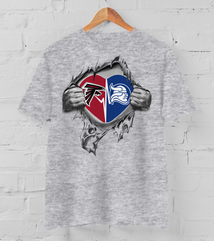 Falcons Berry Vikings Heart Logo Combination T-Shirt