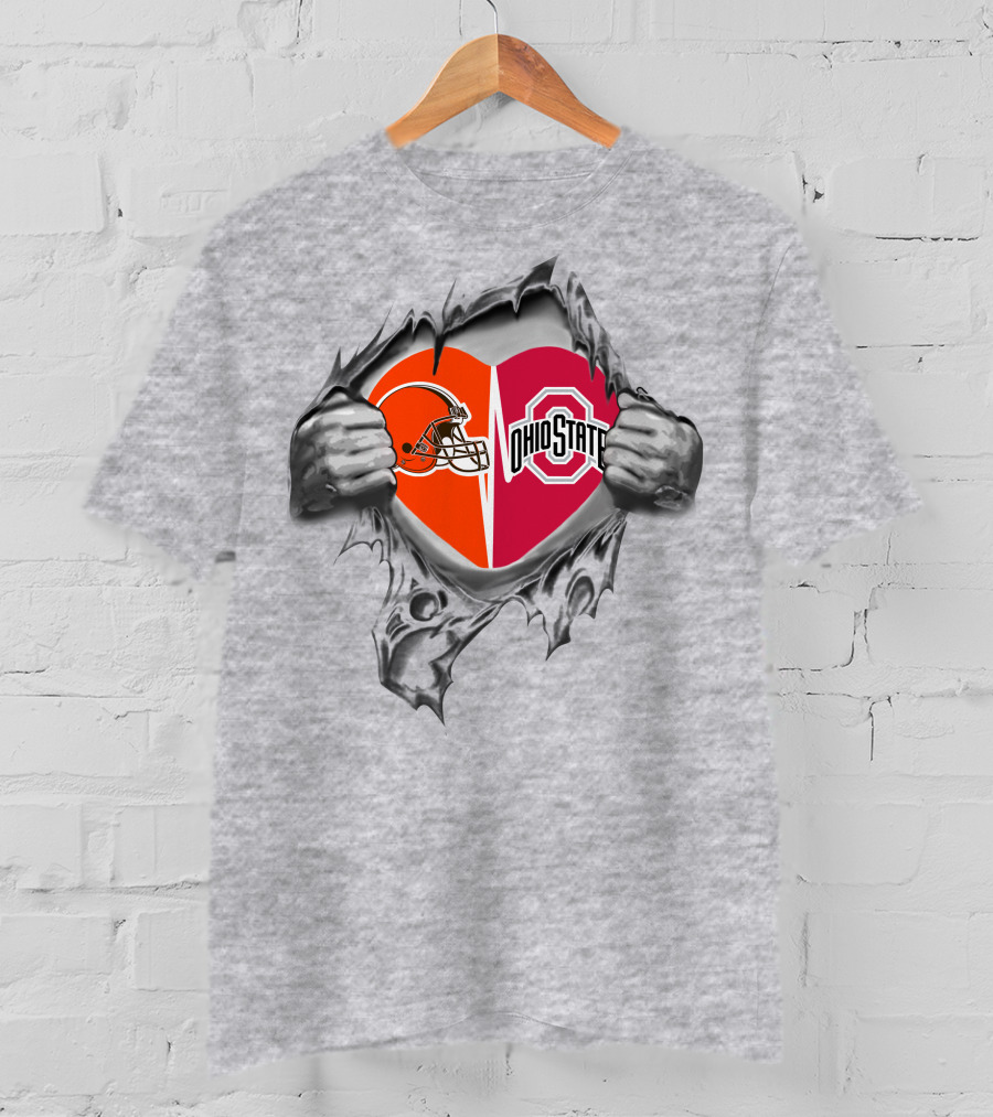 Browns Heart Ohio State Buckeyes It's In My Heart T-Shirt