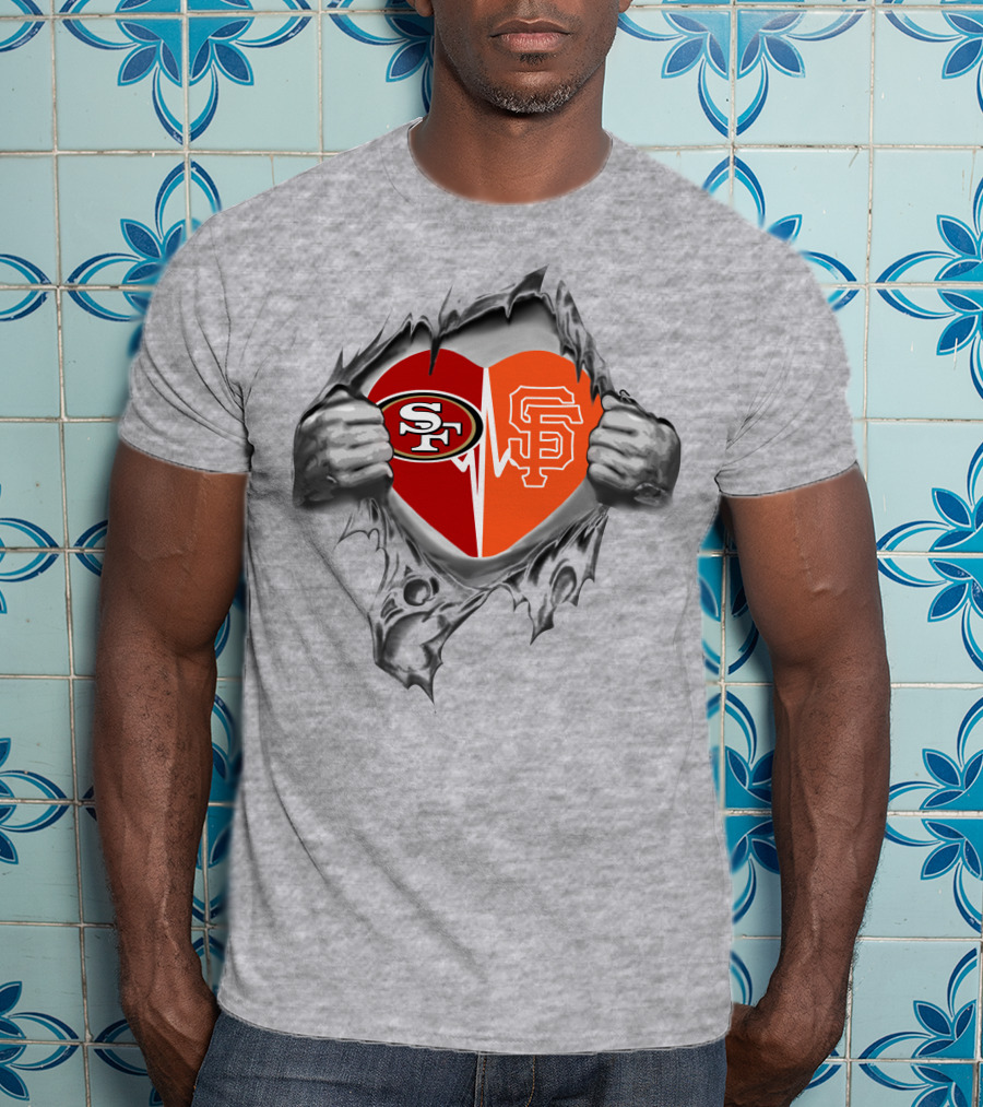 San Francisco 49ers Giants Heart Logo Split – It's In My Heart T-Shirt