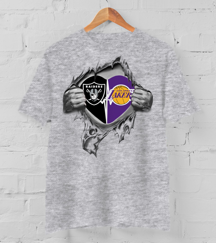 Los Angeles Raiders Lakers Heart 320 T-Shirt