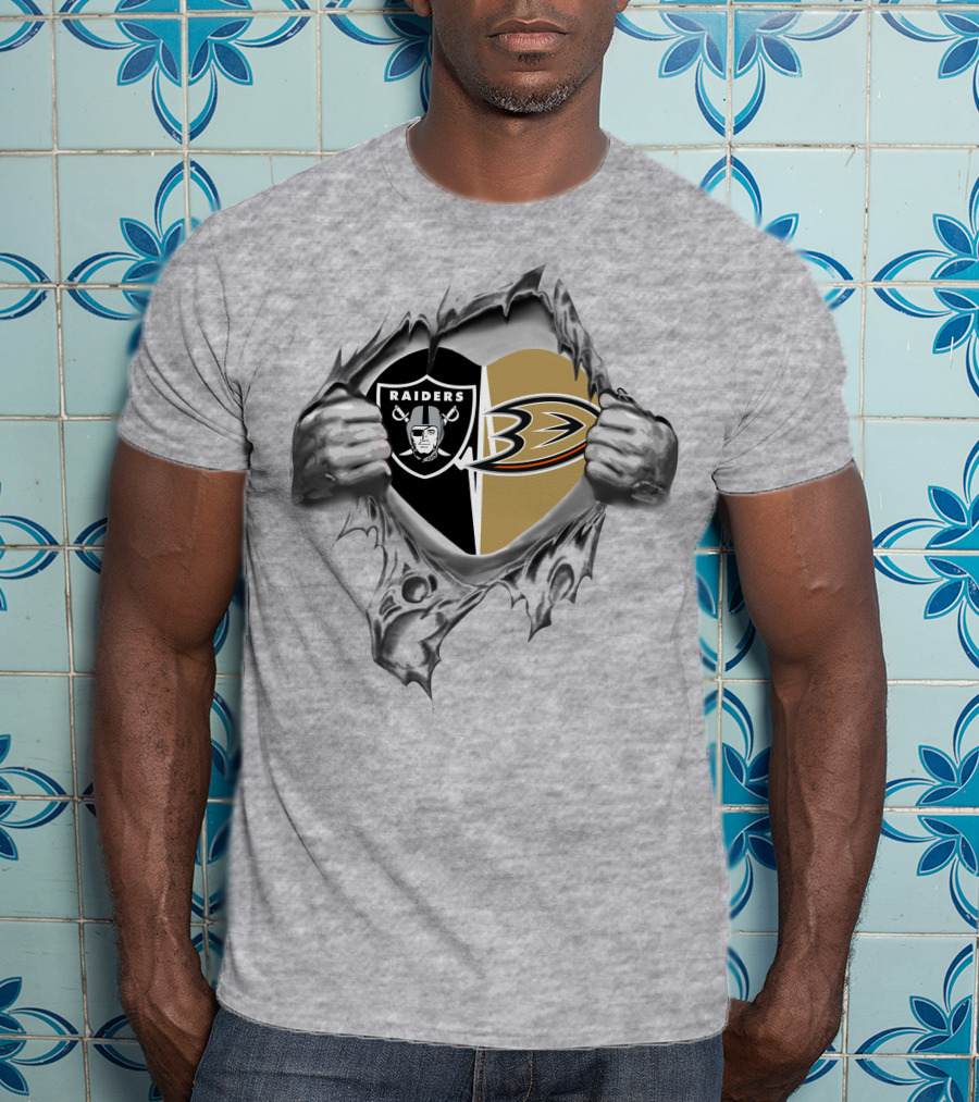Anaheim Ducks Raiders Heart Design 324 Raiders It's In My Heart T-Shirt
