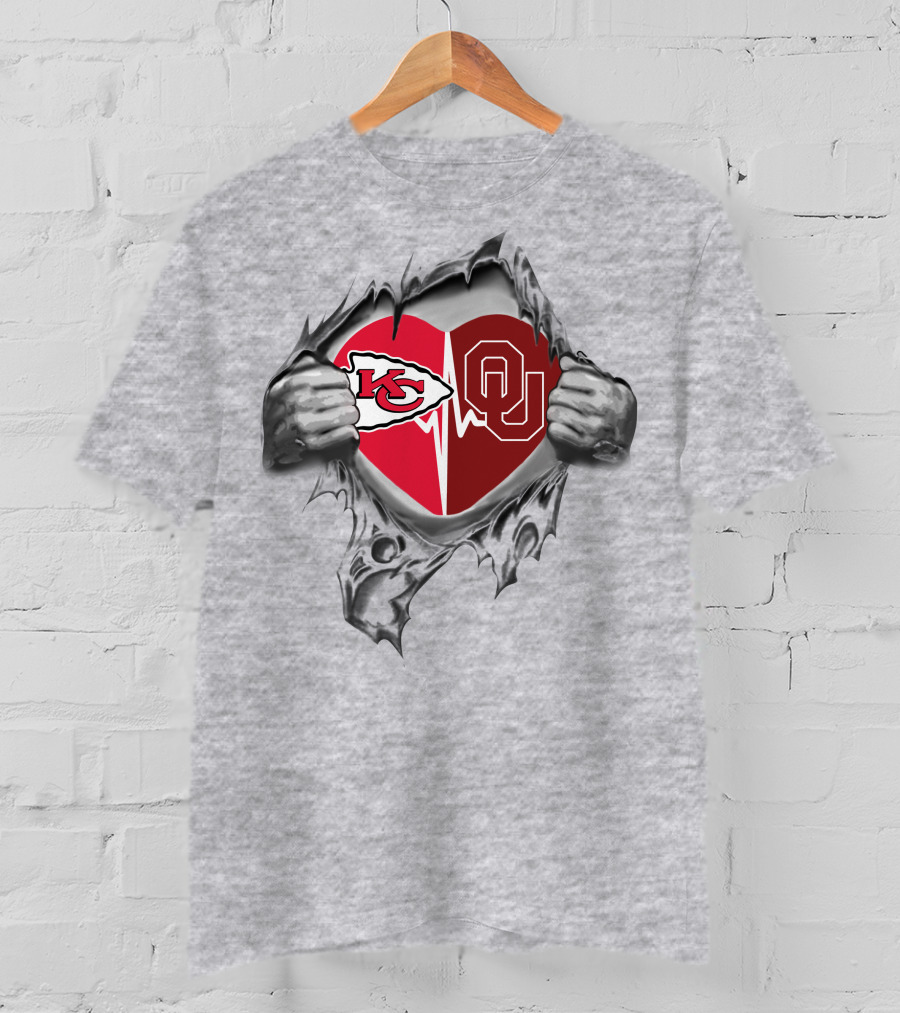 Chiefs Oklahoma Sooners Heartbeat In My Heart T-Shirt